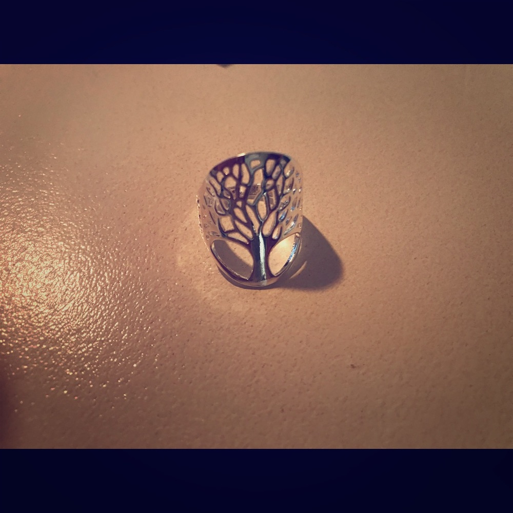 Sterling silver tree of life ring